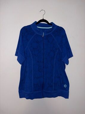 Active Zone ~ Blue Zipper Printed T-Shirt